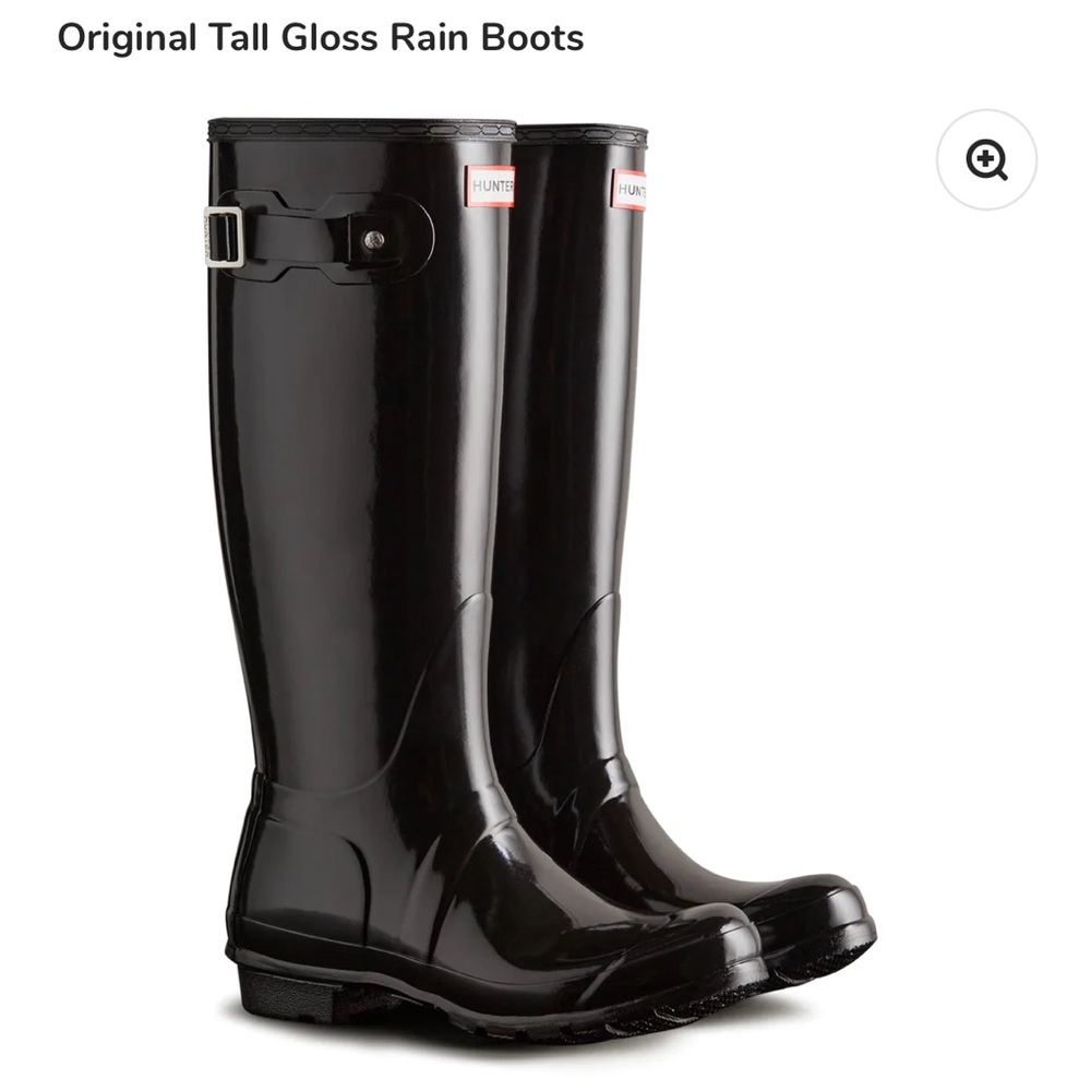 Hunter Women's Original Tall Gloss Rain Boots size 6 black - Picture 8 of 16
